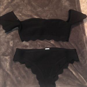 Black off the shoulder bikini